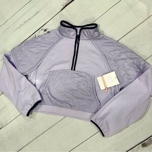 Girls Athleta pale purple crop quarter zip sweatshirt sz. XXL/16
